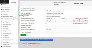 2. change website options timeout limit